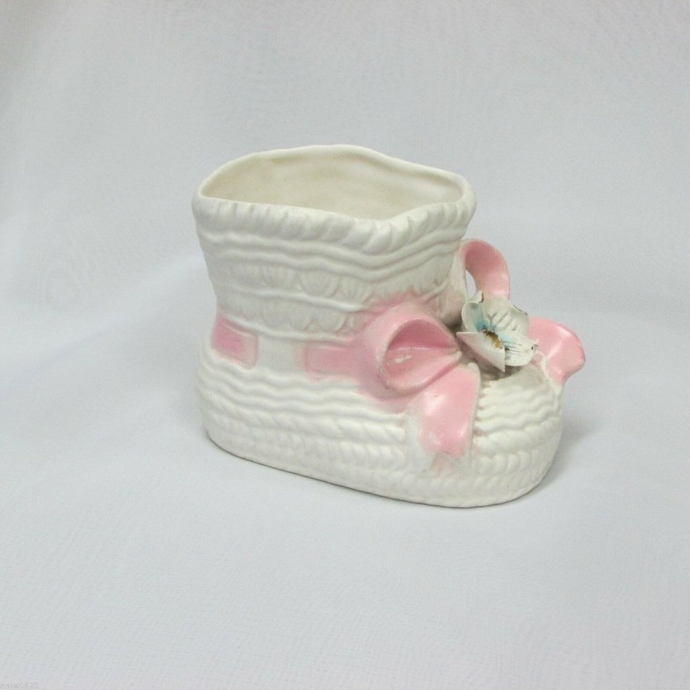 Ruben's Originals Vintage Mid-century Hand Painted Planter Vase Baby Bootie